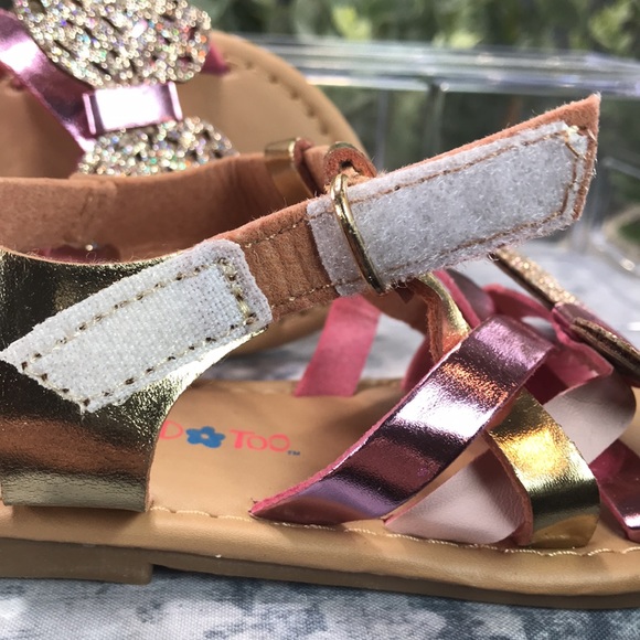 Limited Too Butterfly Sandals Metallic Pink & Gold Little Girls 5,6,7 💖NWOT💖 - Picture 7 of 8